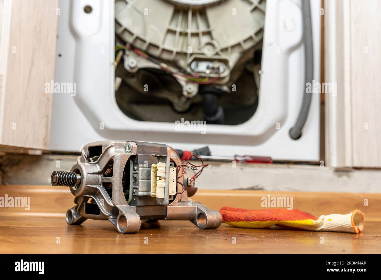 Replacement of electric brushes of the electric motor stock photo alamy