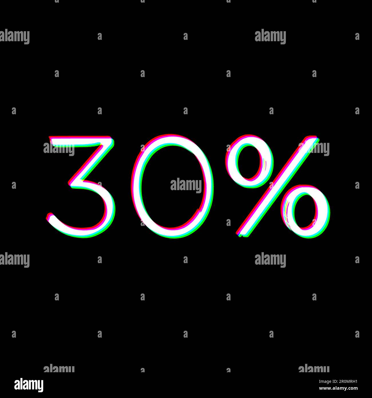 White Black 30 % Percent Sign Text Business Sale Price Off Discount