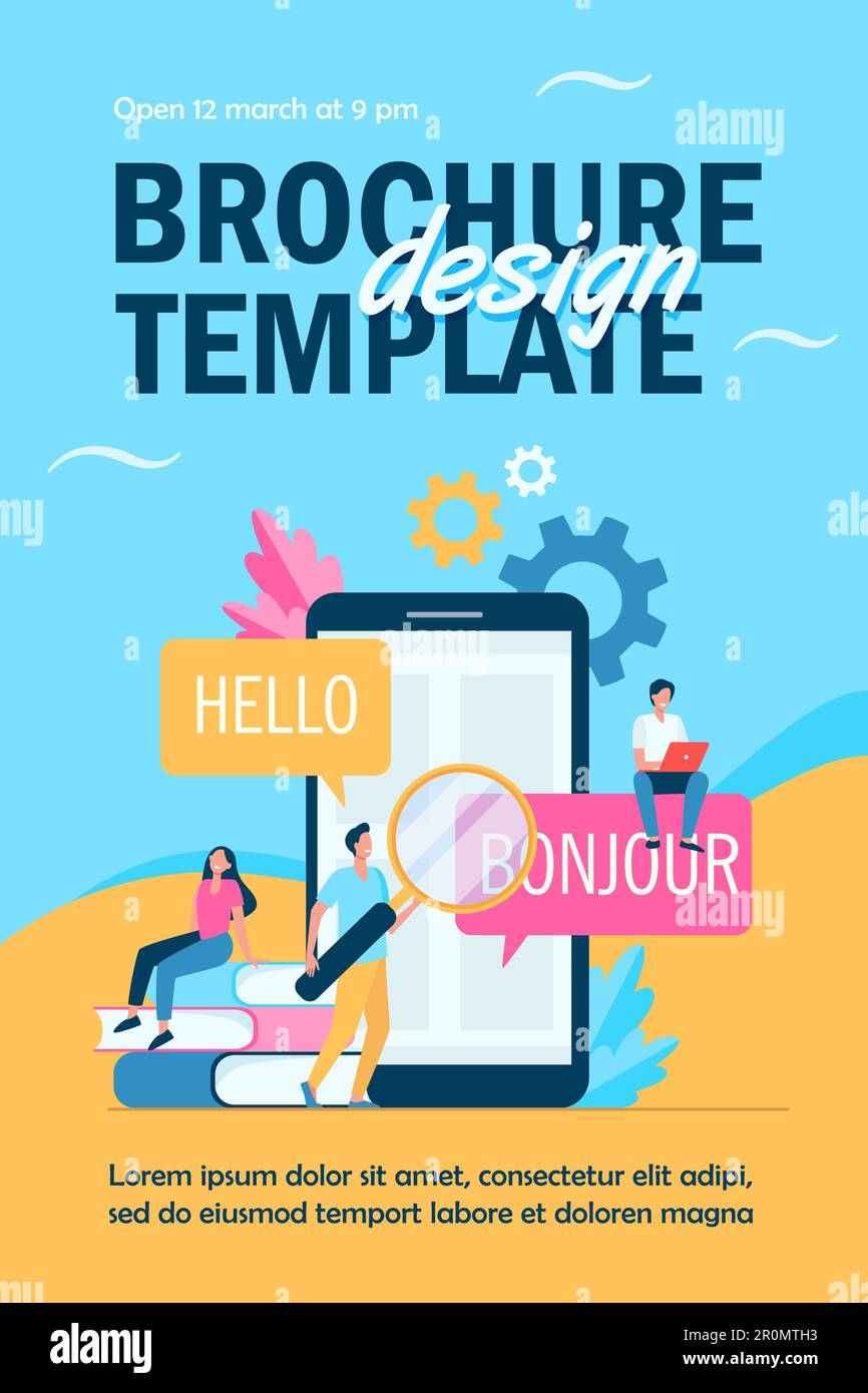 Translating app on mobile phone Stock Vector