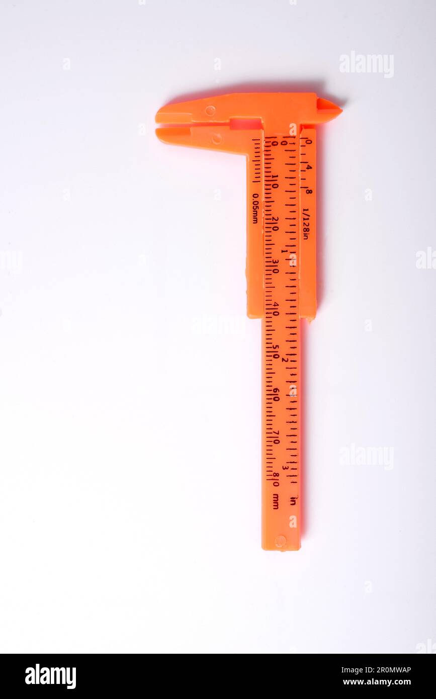 Orange vernier caliper plastic, vernier caliper is a measuring instrument used to precisely