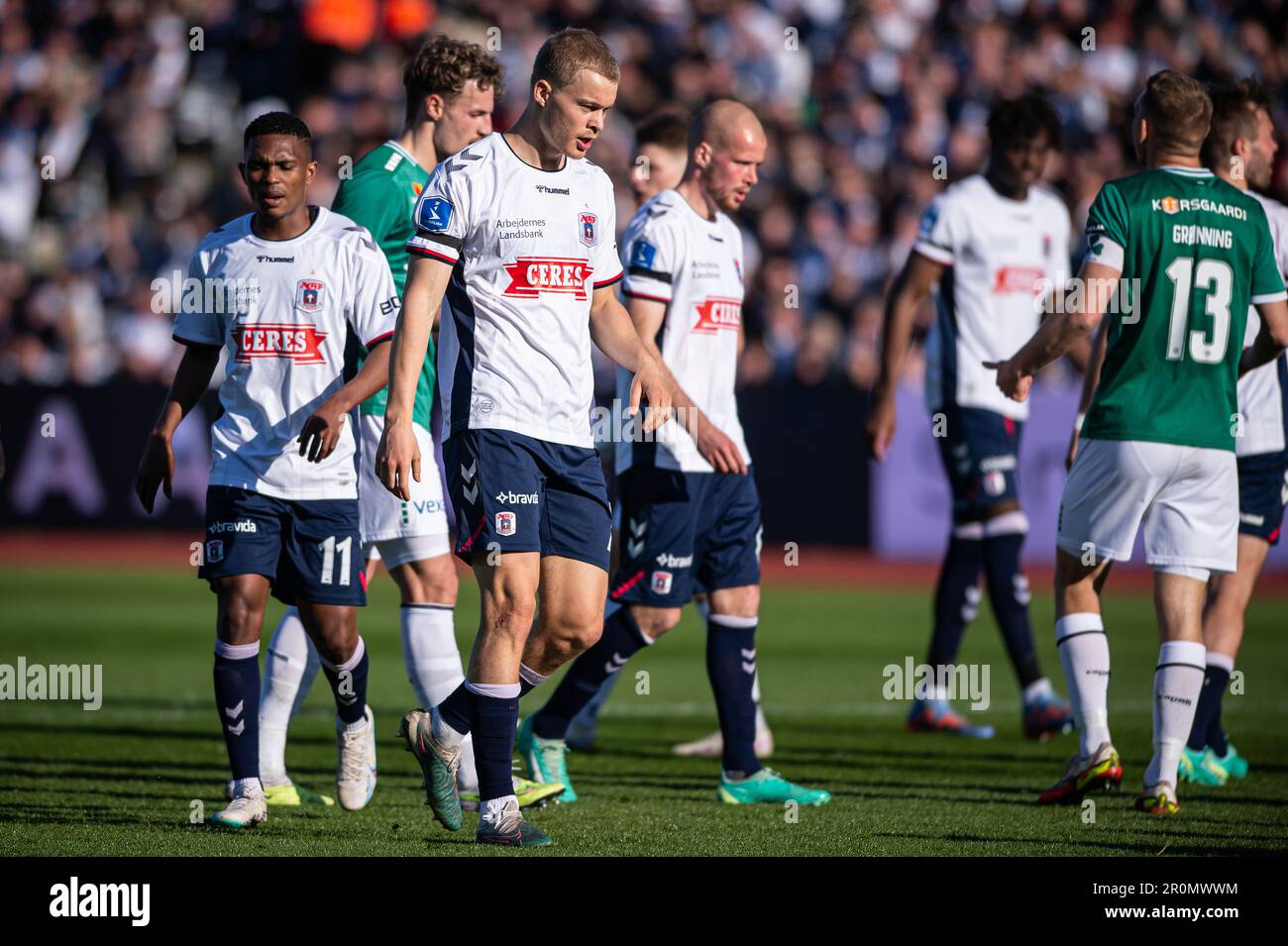 Aarhus, Denmark. 07th, May 2023. Mads Emil Madsen (7) of AGF seen