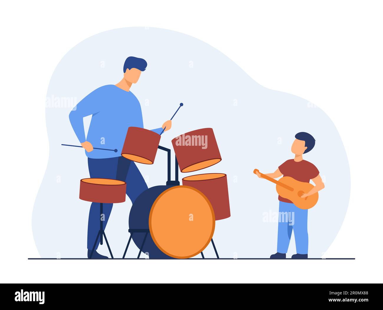 Musical band of dad and son Stock Vector Image & Art Alamy