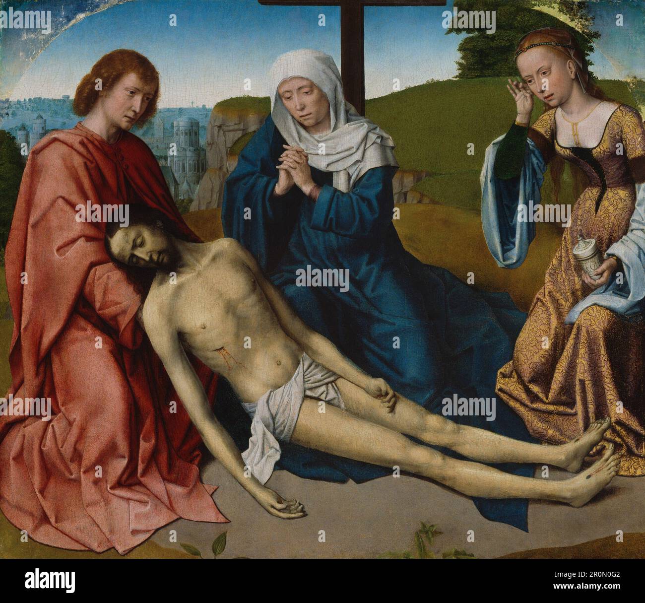 Lamentation over the Body of Christ Date: c. 1500 Artist: Gerard David Netherlandish, c. 1460–1523 Stock Photo