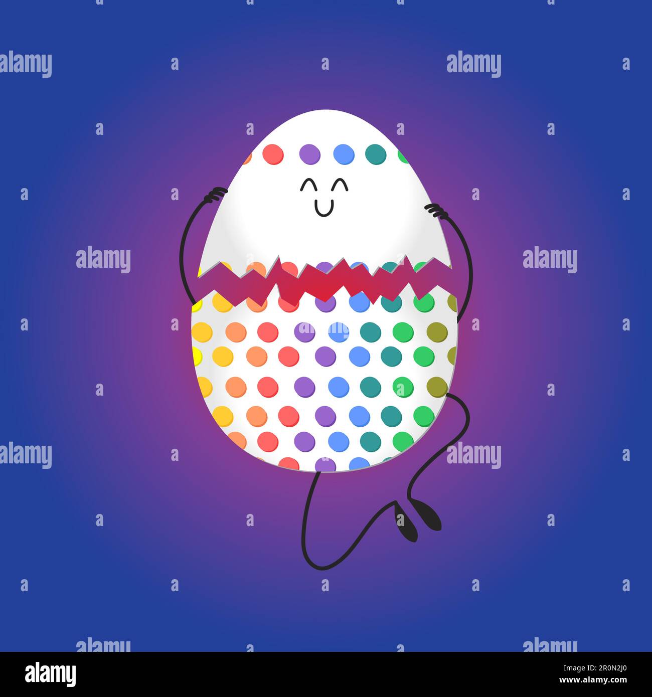 Happy easter with happy dancing egg. Vector Stock Vector Image & Art