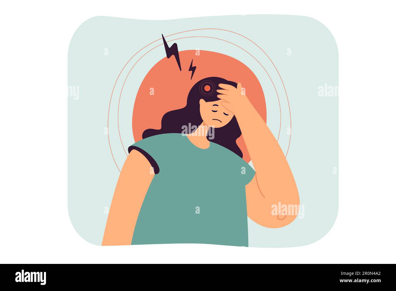 Sad woman suffering from headache Stock Vector Image & Art - Alamy