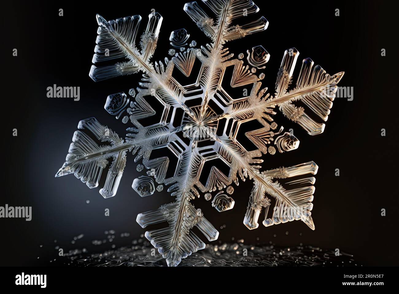 Close up Of A Snowflake On A Black Background In Winter Snowy Weather Close up Of A Snowflake On A Black Background In Winter Snowy Weather