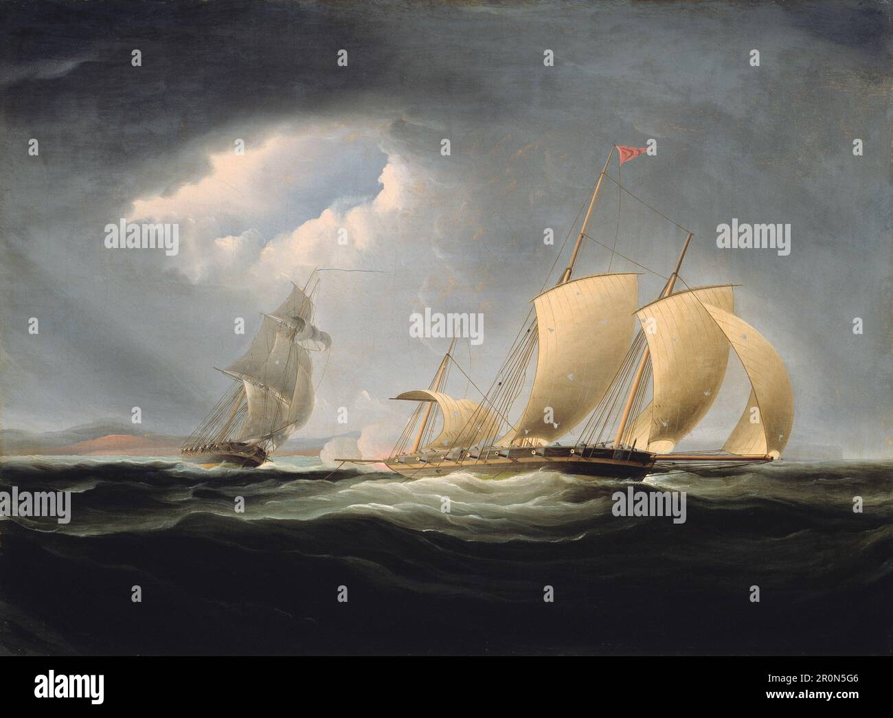 Capture of the Tripoli by the Enterprise -  1806/12 Artist: Thomas Birch American, born England, 1779–1851 Stock Photo