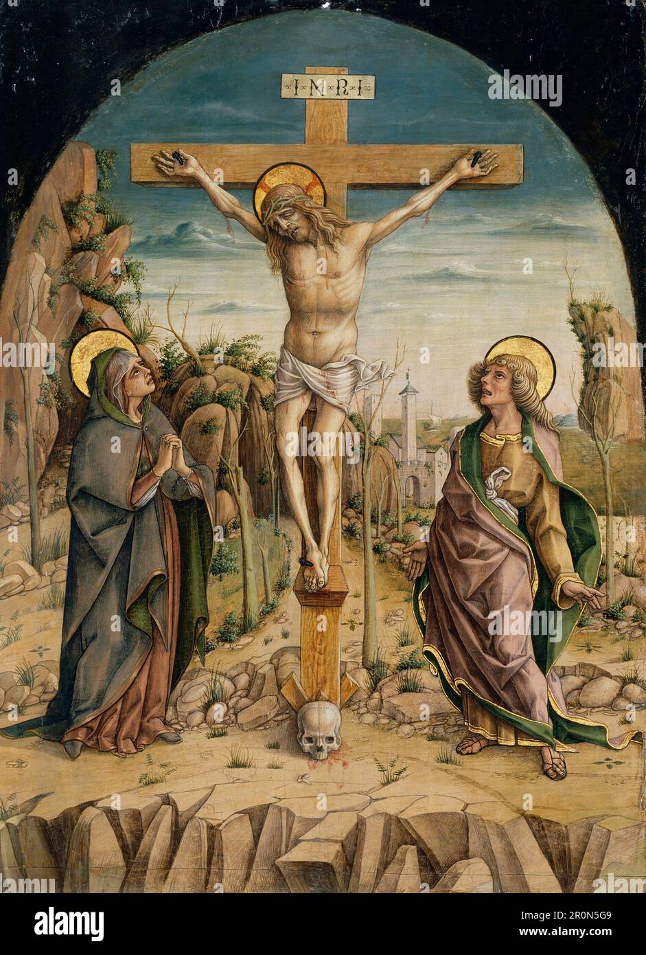 The Crucifixion Date: c. 1487 Artist: Carlo Crivelli Italian, 1430/35-1495 Stock Photo