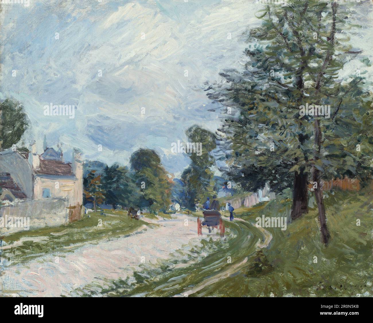 A Turn in the Road Date: 1873 Artist: Alfred Sisley French, 1839-1899 Stock Photo
