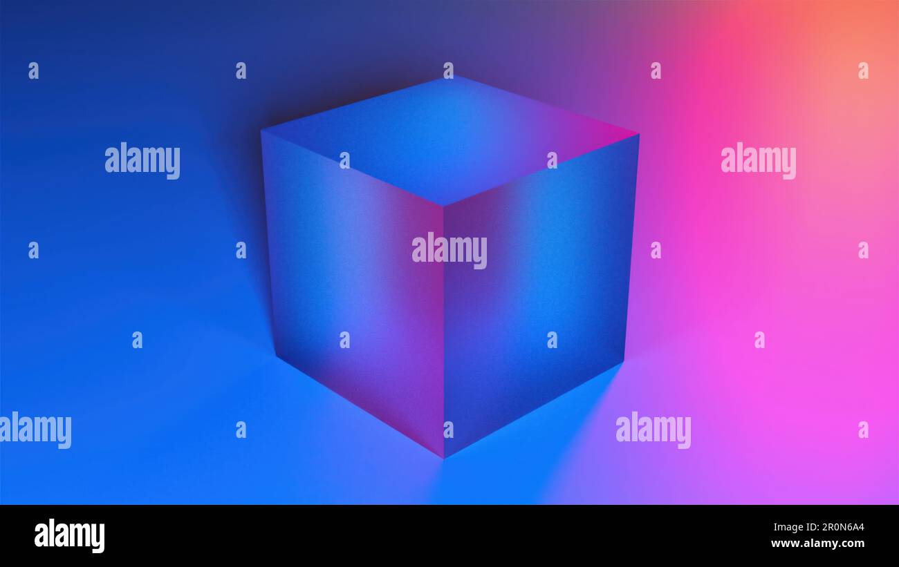 Orange and blue cube. Computer generated 3d render Stock Photo - Alamy