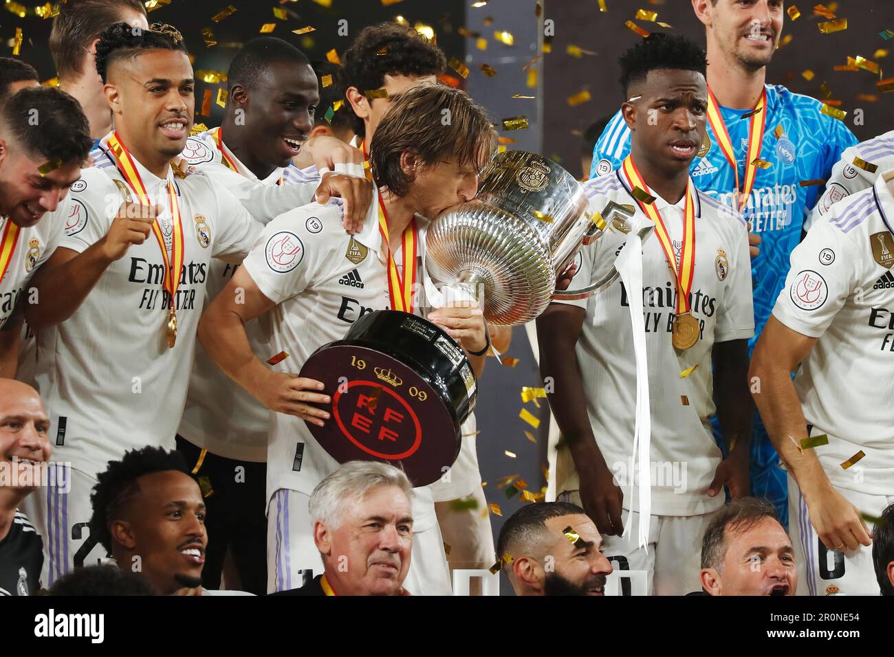 Sevilla, Spain. 6th May, 2023. Luka Modric (Real) Football/Soccer : Modric  celebrate with Cup after winning Spanish "Copa del Rey" final match between  Real Madrid 2-1 CA Osasuna at the Estadio La