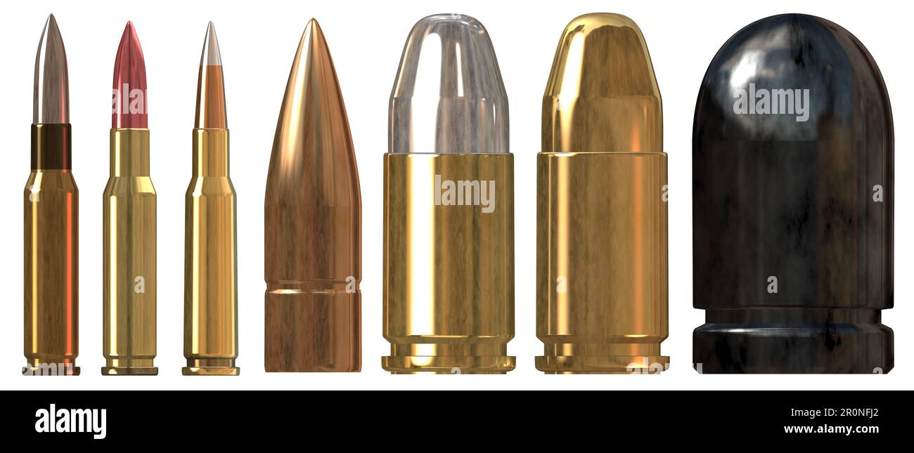 bullets ammunition types for Guns and rifle Stock Photo Alamy