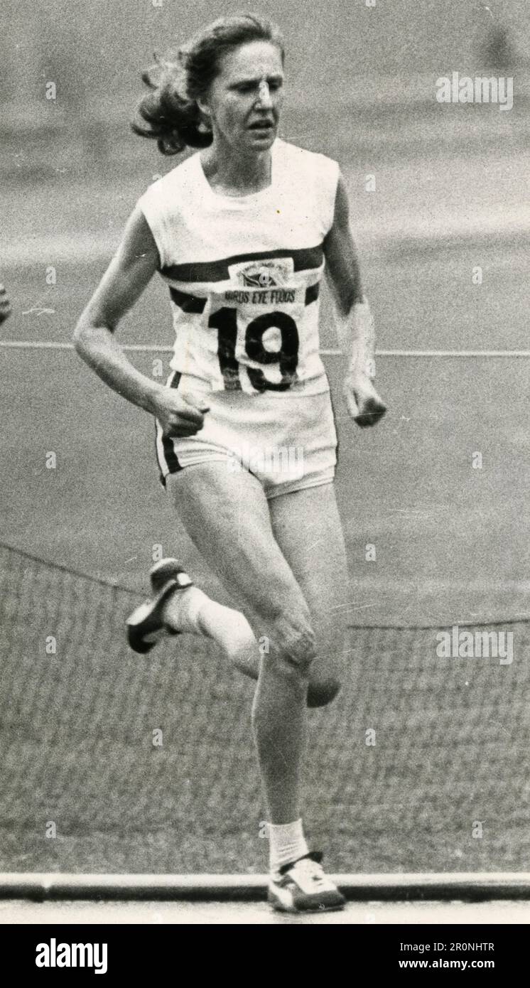 British athlete and runner Joyce Smith at the Women's AAA 3,000 metres, UK 1973 Stock Photo