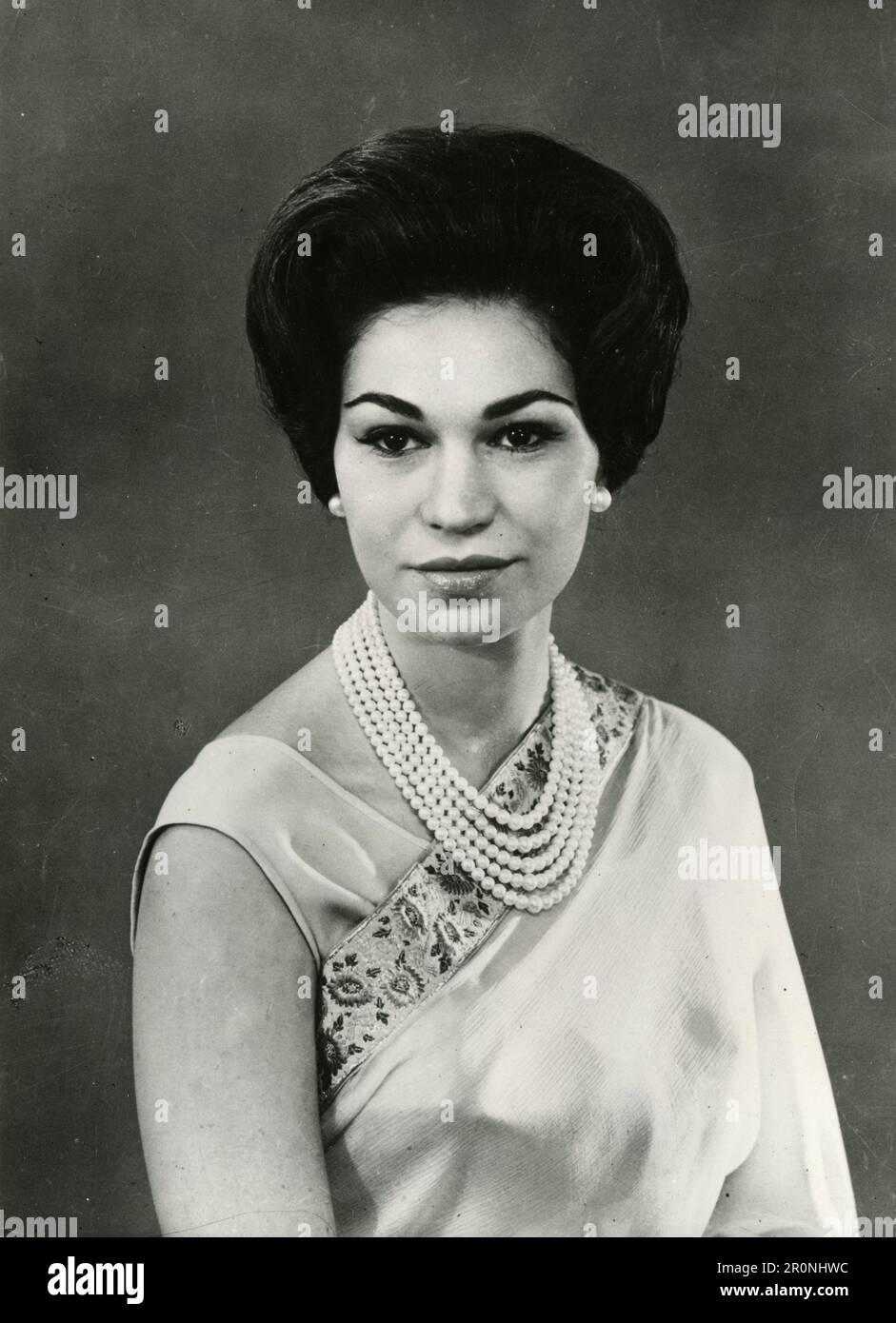 Portrait of Indian Princess Esra Birgen Jah Bahadur, Hyderabad dinasty, wife of Nawab Prince Mukurram, 1980s Stock Photo