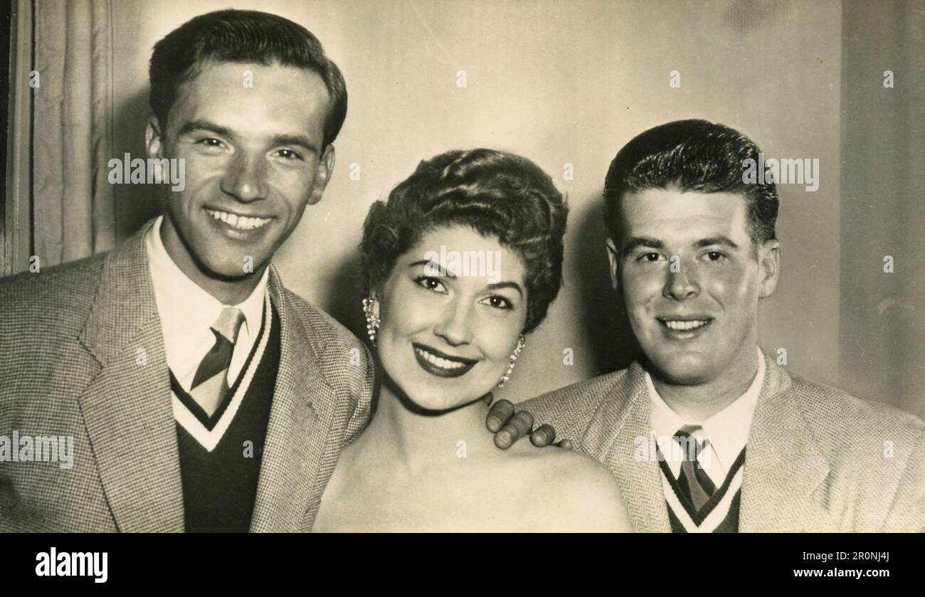Singers Dennis Lotis, Kathy Lloyd and Bobby Britton, UK 1950s Stock Photo