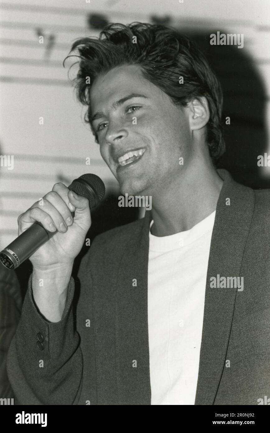 American actor, filmmaker and podcast host Rob Lowe, USA 1980s Stock Photo