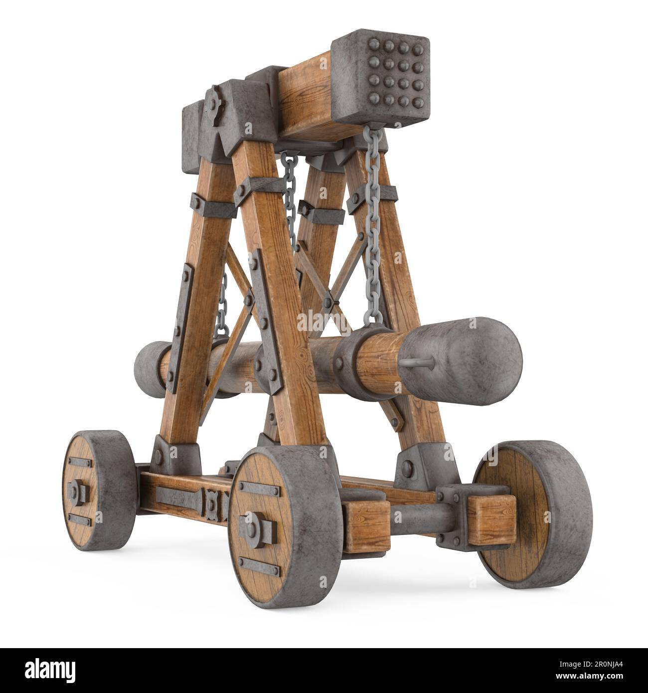 Medieval Battering Ram Isolated Stock Photo Alamy