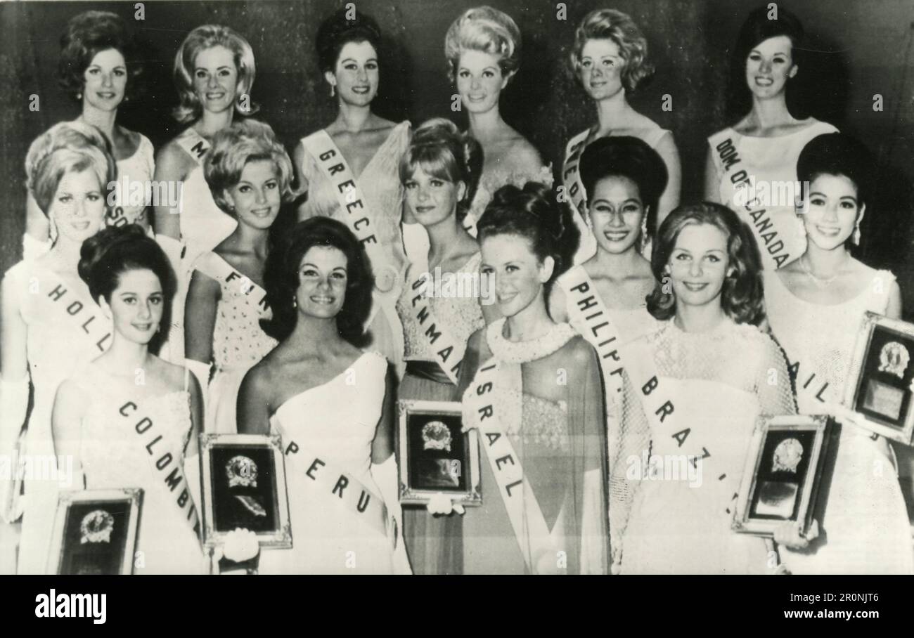 The girls of the world beauty contest Miss Universe, 1955 Stock Photo