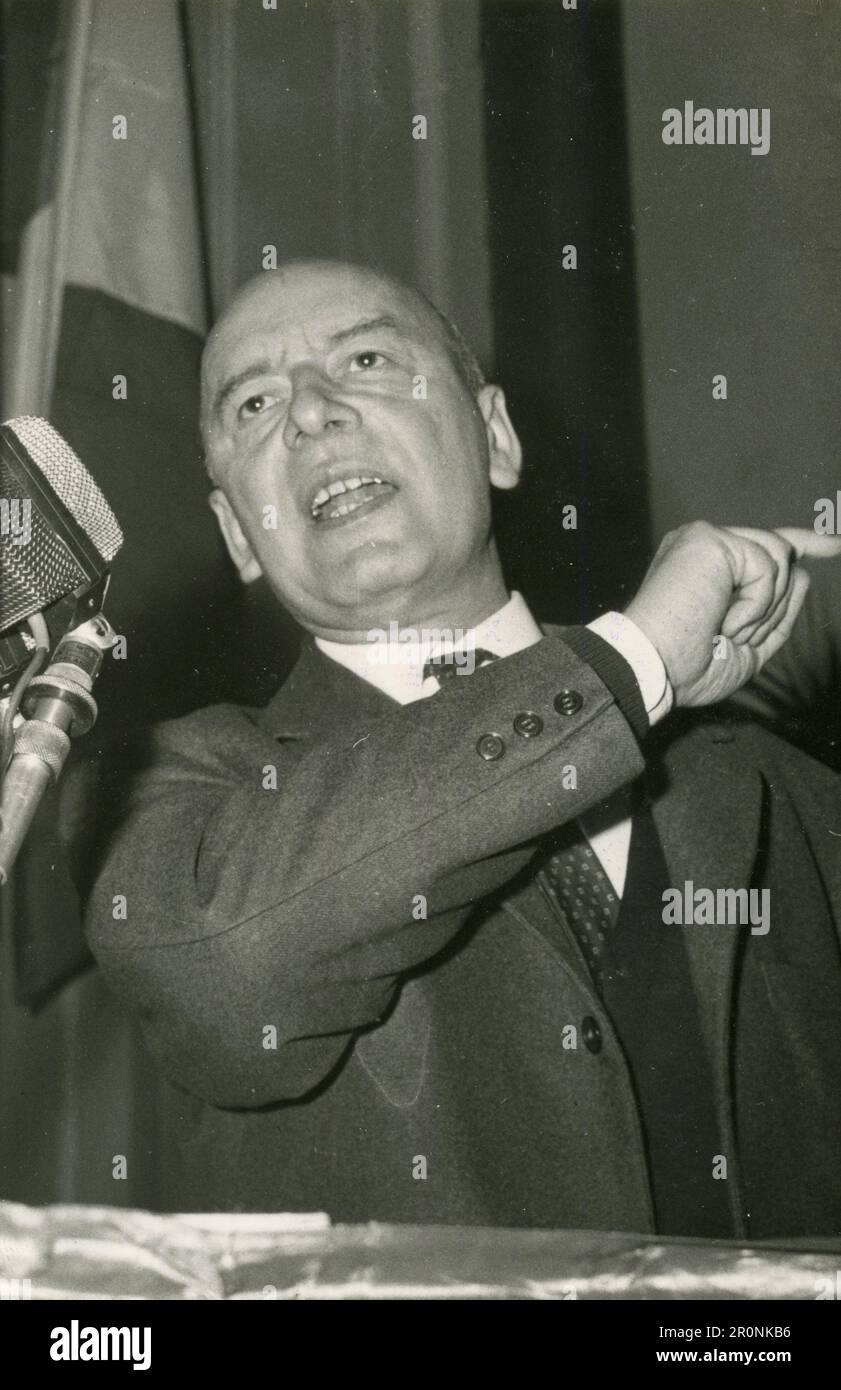 Italian socialist politician Francesco De Martino, Italy 1960s Stock Photo