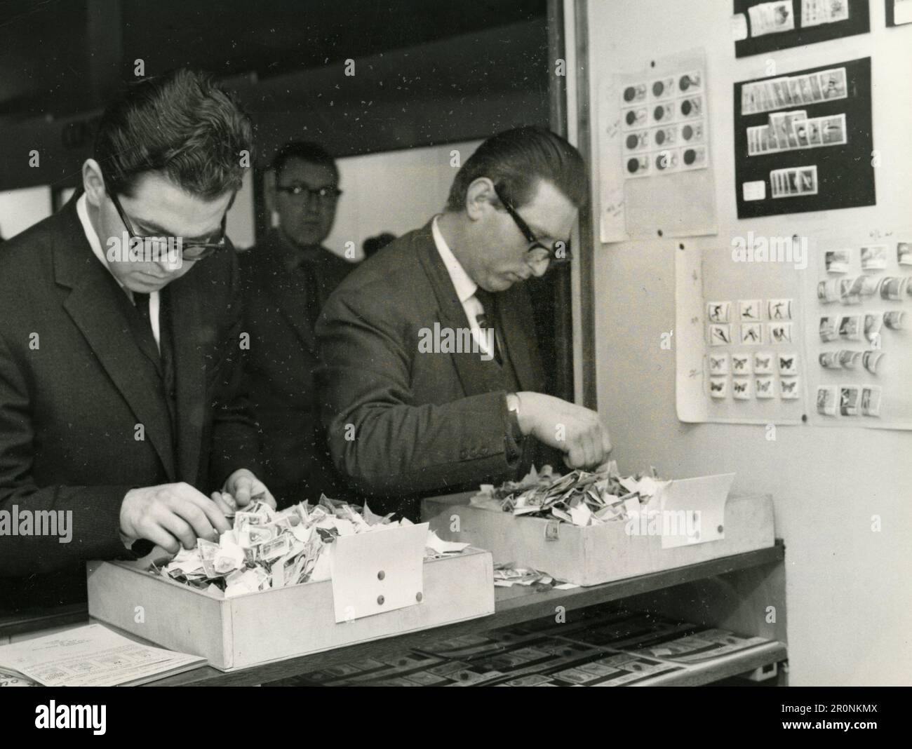 Stamps collectors searching for treasures at the Stamp Centre in London