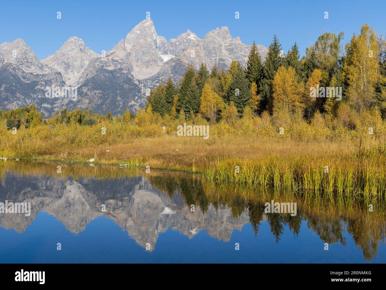 Scenic Autumn Landscape Reflection in the Tetons Stock Photo - Alamy