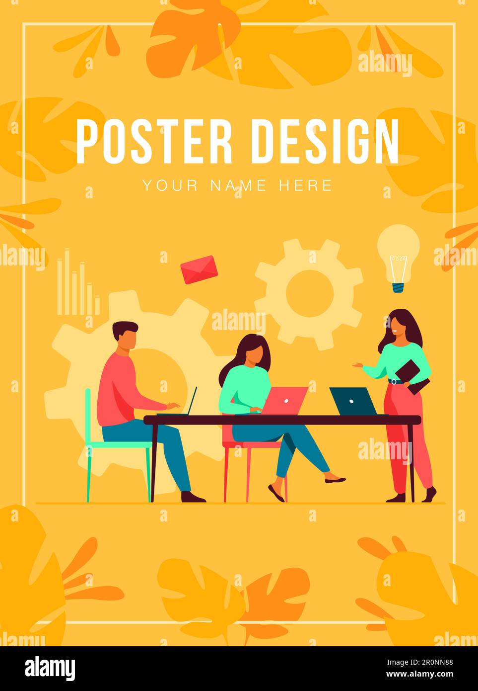 Company employees planning task and brainstorming Stock Vector Image ...