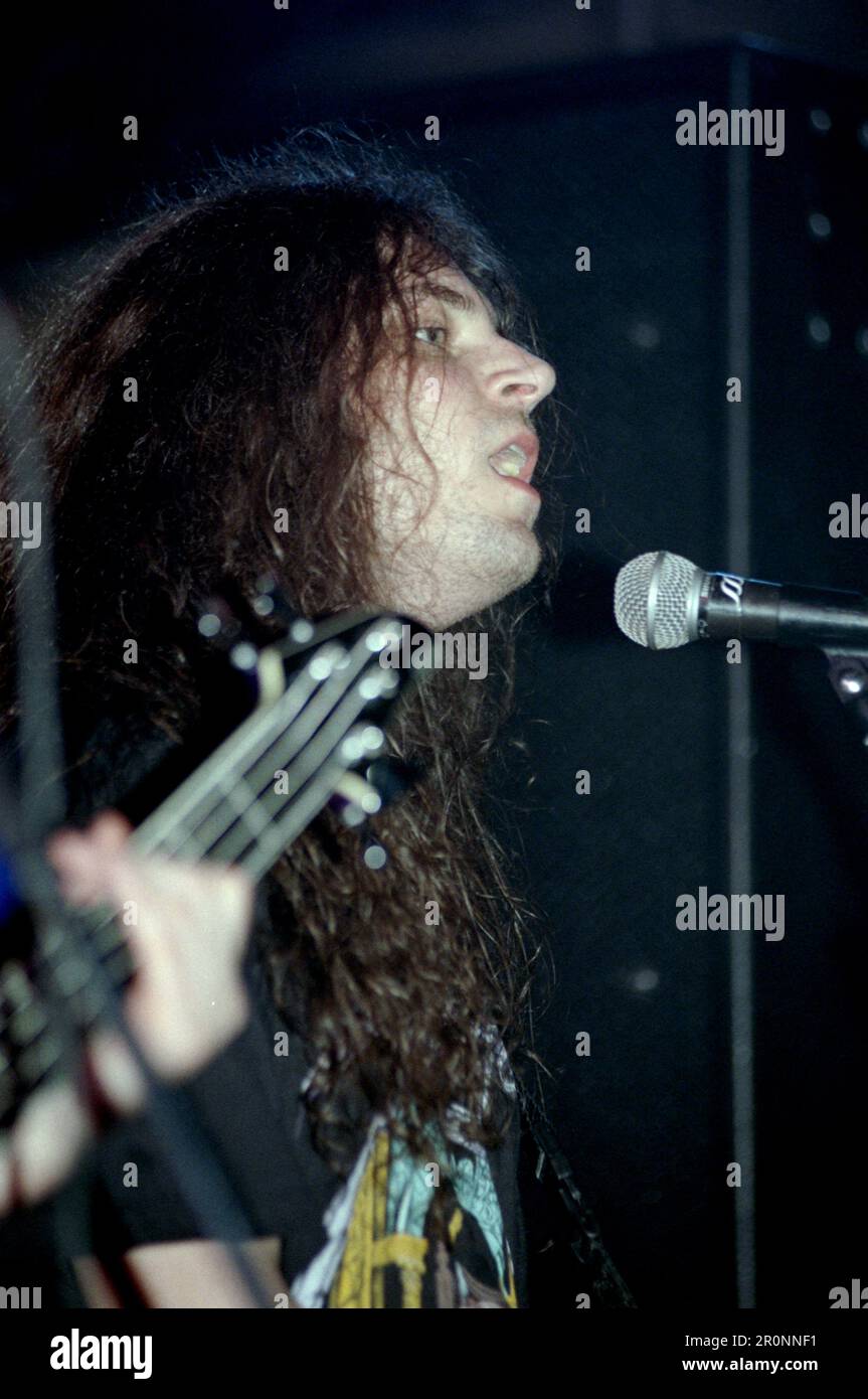 Milan Italy 1994-05-05 : Marcus Siepen guitarist of Blind Guardians in concert at the Rainbow club Stock Photo