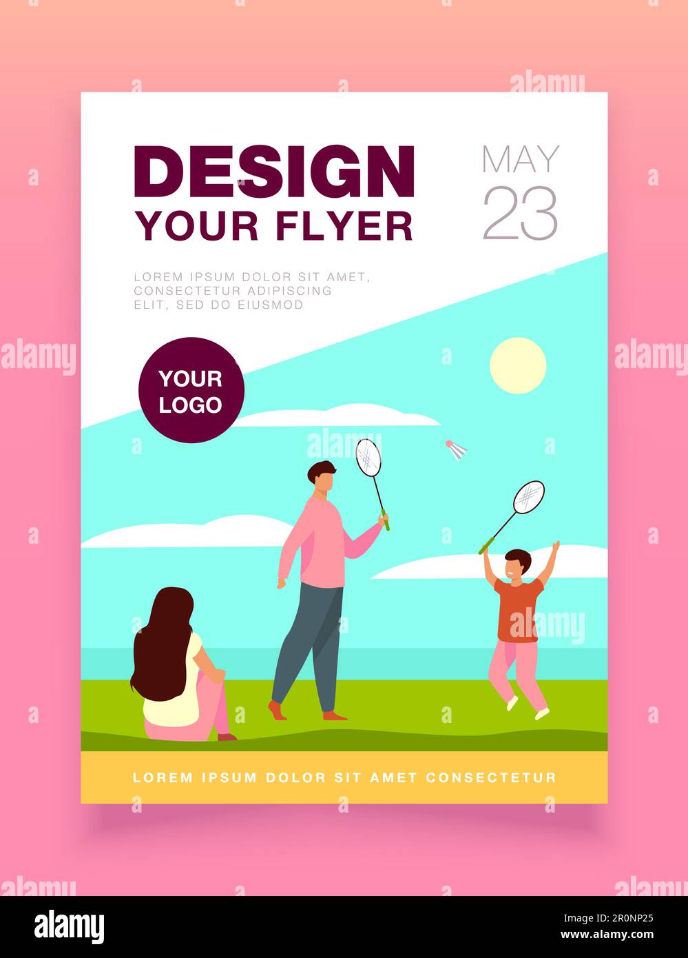 Happy father playing badminton with son Stock Vector Image & Art - Alamy