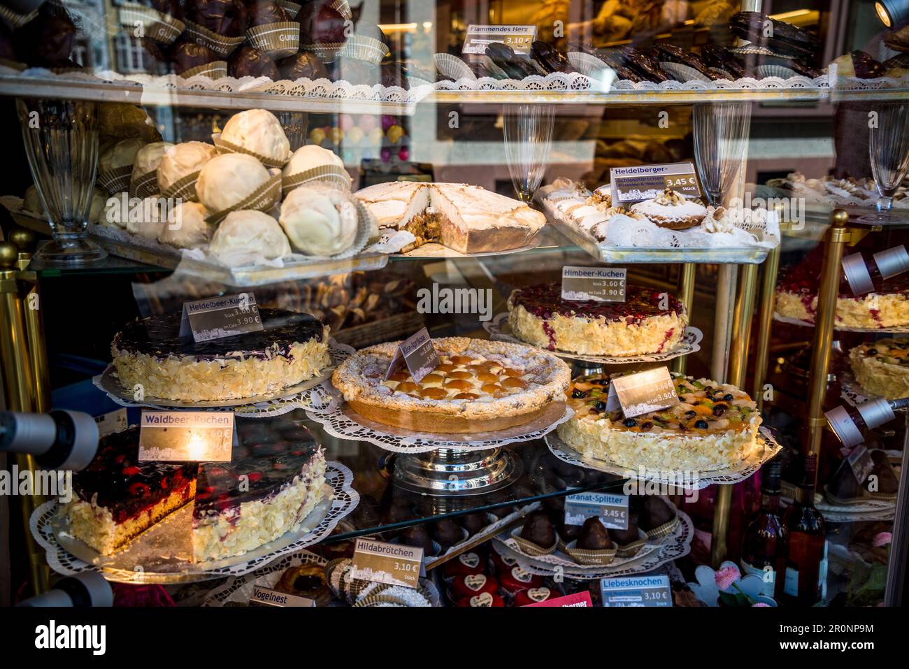 German bakery and patisserie window display, Heidelberg, Germany Stock