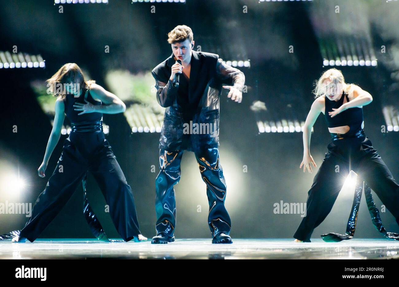 Liverpool, UK. May 8, 2023. Remo Forrer rehearsing for Switzerland with