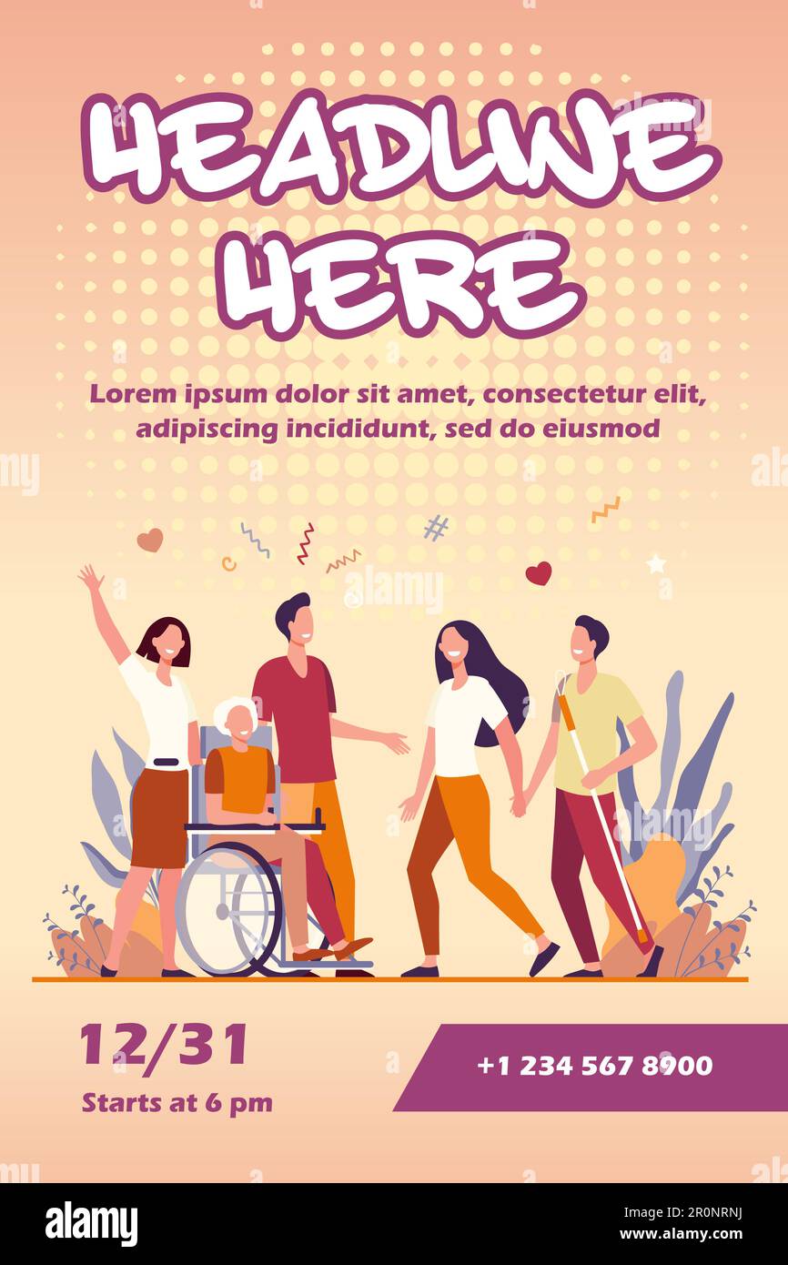 Disabled people help and diversity Stock Vector Image & Art - Alamy