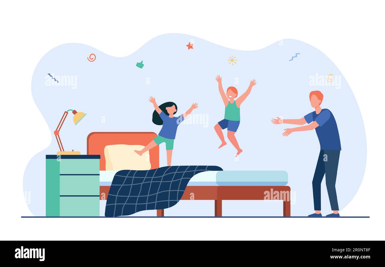 Kids jumping on bed Cut Out Stock Images & Pictures Alamy