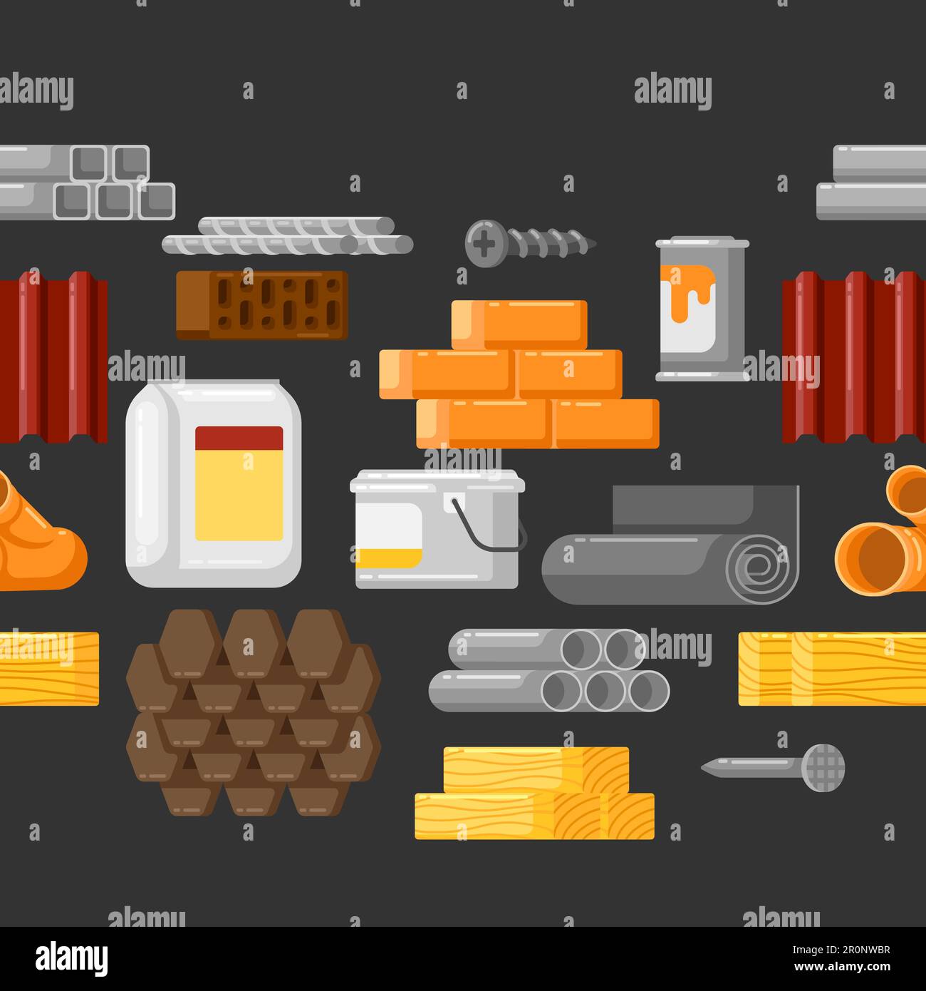 Building materials pattern. Industrial products for construction 