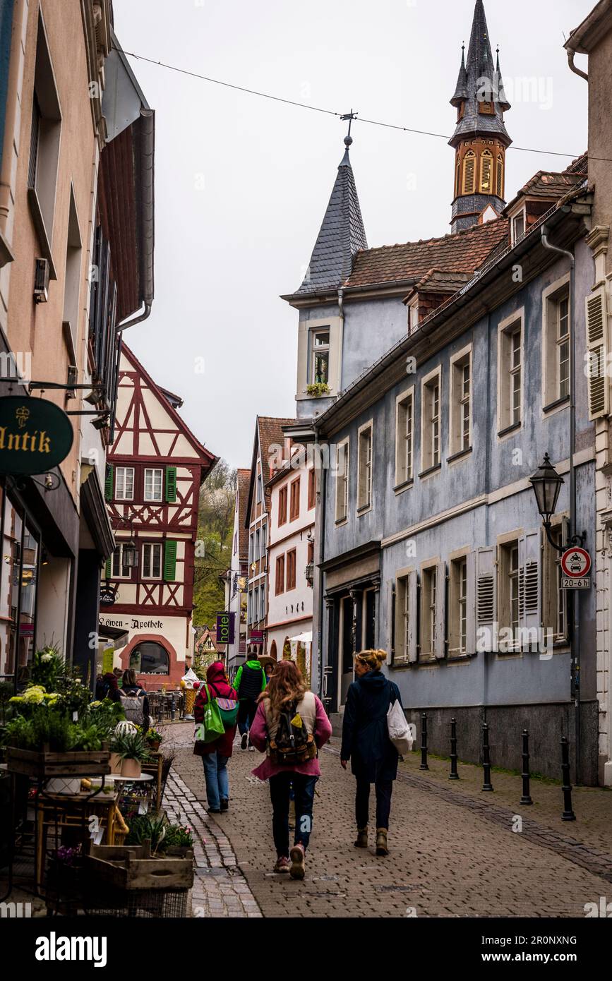 Street with the old traditional medieval architecture with exposed