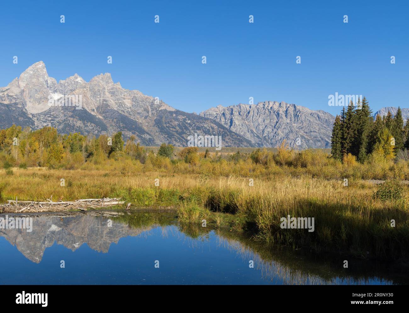 Scenic Autumn Landscape Reflection in the Tetons Stock Photo - Alamy