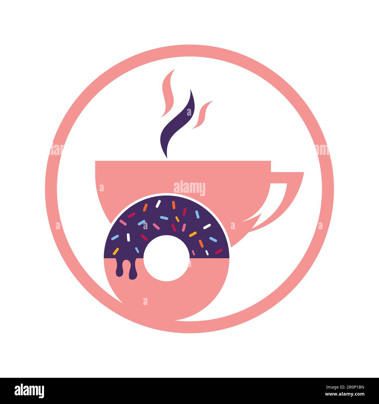 Donut and coffee logo vector. Donuts shop logo design Stock Vector