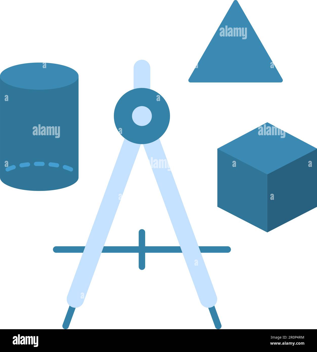 Studying Geometry icon vector image. Suitable for mobile application web application and print media. Stock Vector