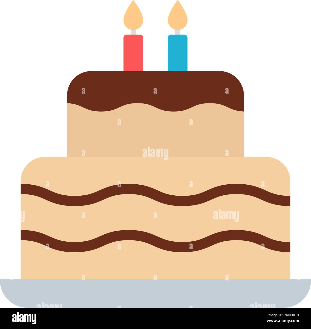 Two layered cake icon vector image. Suitable for mobile application web application and print media. Stock Vector