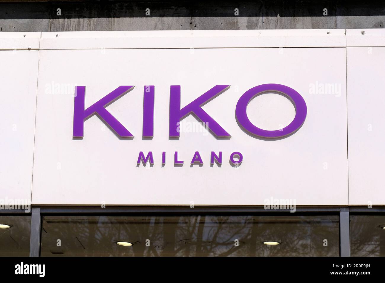 Kiko Milano shop sign, retailer of cosmetics and beauty products