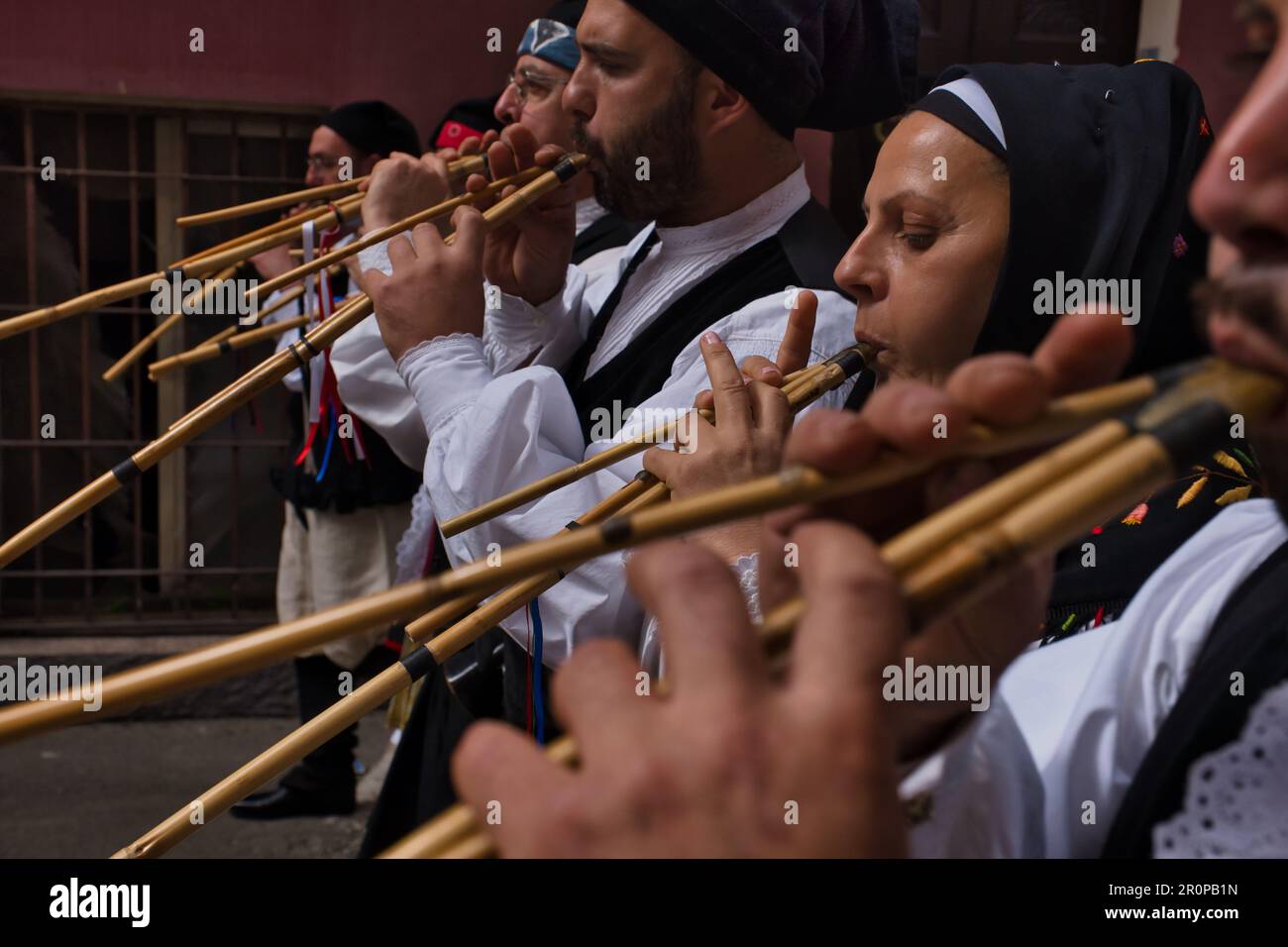 Launeddas Instrument Group of launeddas players, typical sardinian instrument, at the 367 ...