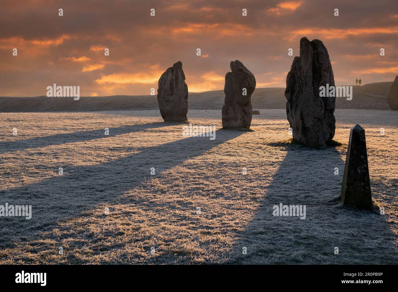 The Neolithic Standing Stones of Avebury in the English Countryside Stock Photo