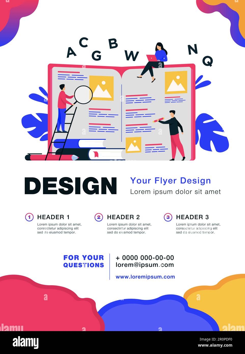 Students learning foreign language with vocabulary Stock Vector Image ...