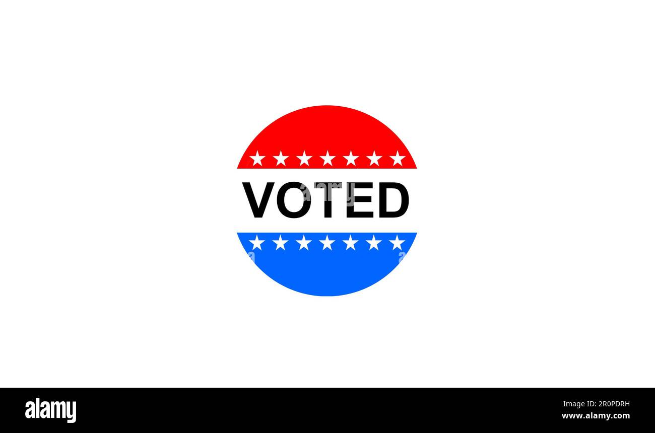 American vote sticker isolated on white background, elections in US 2024, panorama, copy space Stock Photo