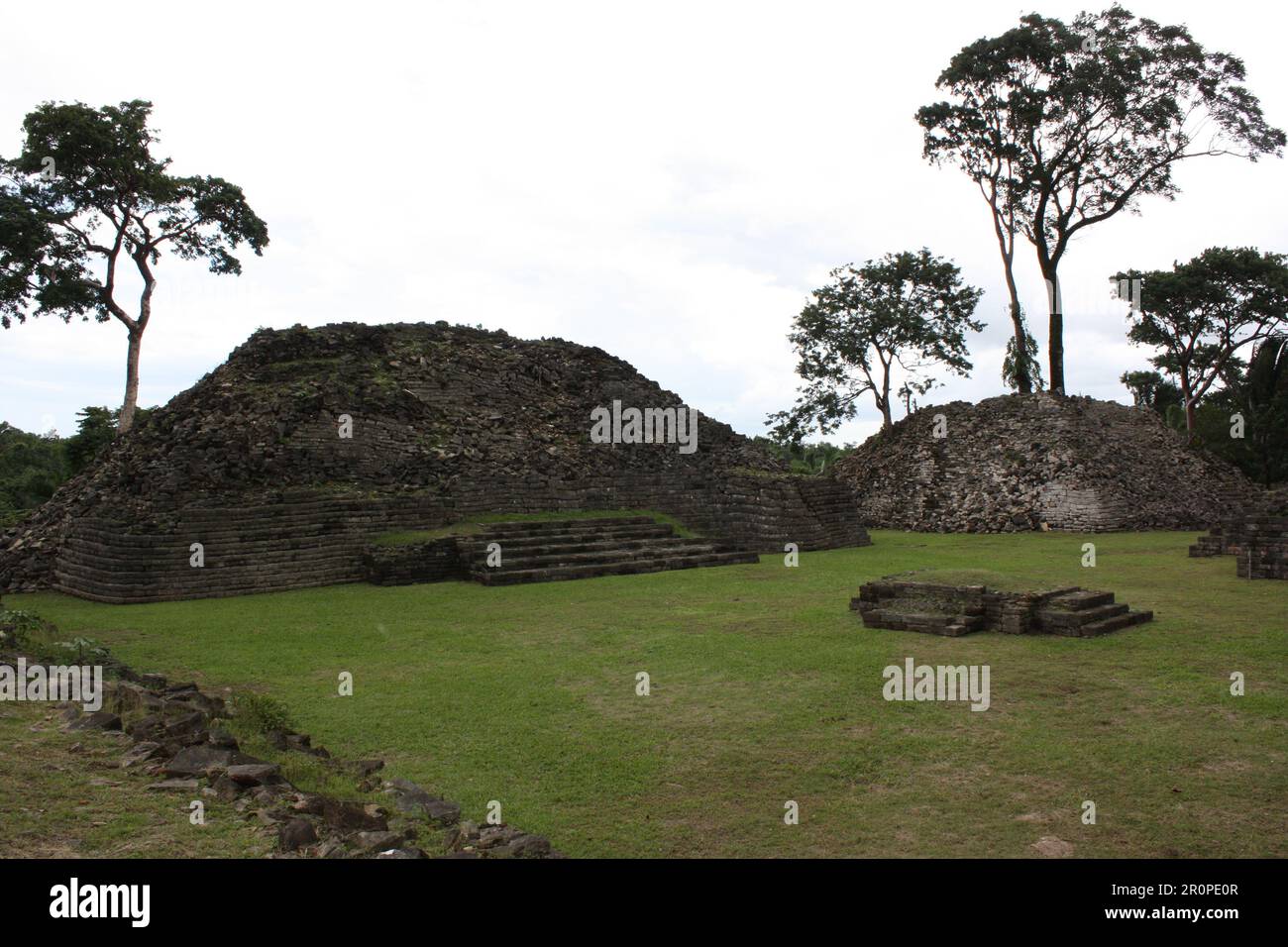 PUNTA GORDA, BELIZE - DECEMBER 27, 2008 the ancient Maya site of Lubaantun - ball court Stock Photo