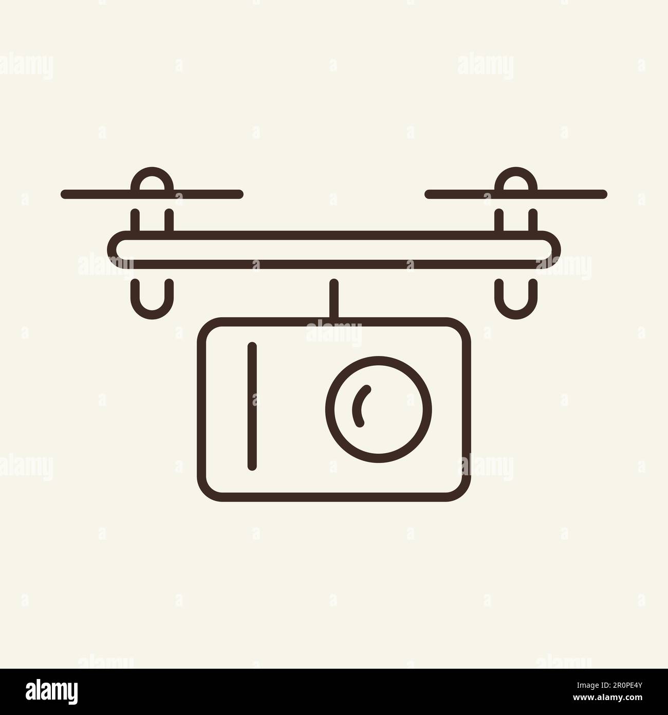 Shooting by drone line icon Stock Vector
