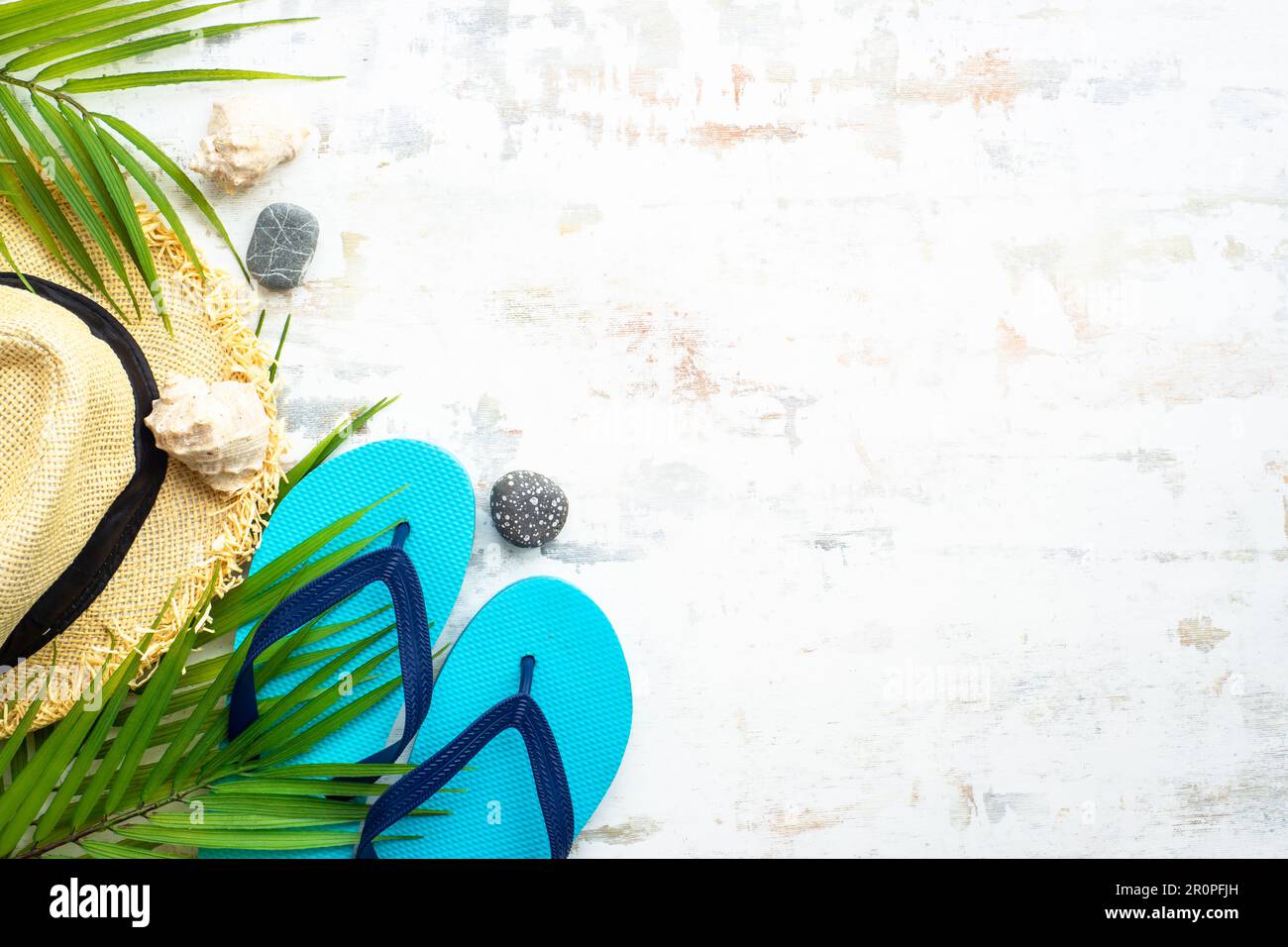 Summer flat lay background, sea vacation on white Stock Photo - Alamy