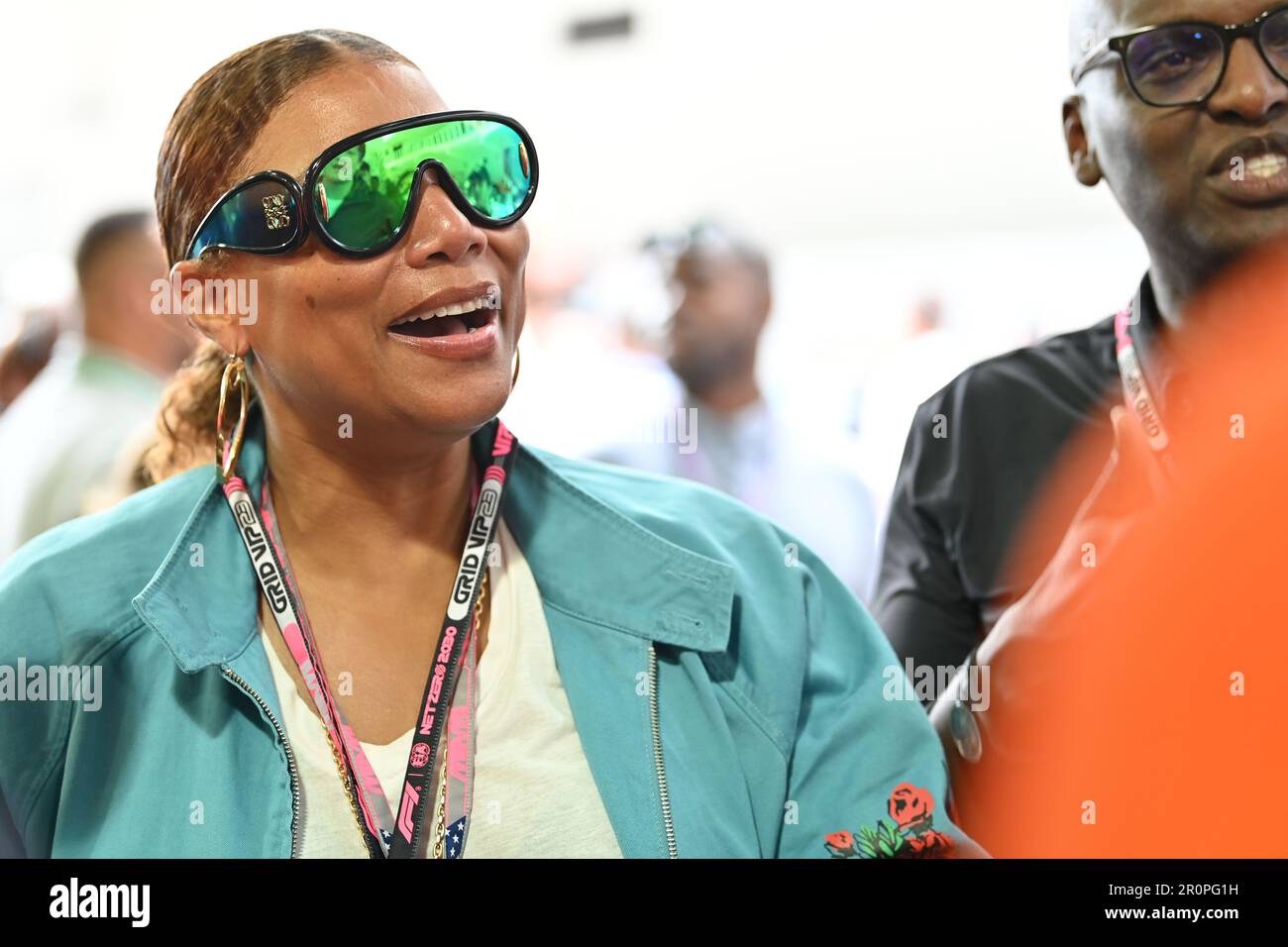 Miami, USA. 07th May, 2023. MIAMI, Florida, USA 07. May 2023; Queen Latifah, American rapper, actress, and singer - FIA Grand Prix of MIAMI Formula 1 in the Miami Gardens around the Dolphins American Football Stadium, F1 in the USA, raceday, fee liable image - Photo Credit: © ATP images/Paolo PEDICELLI (PEDICELLI Paolo/ATP/SPP) Credit: SPP Sport Press Photo. /Alamy Live News Stock Photo