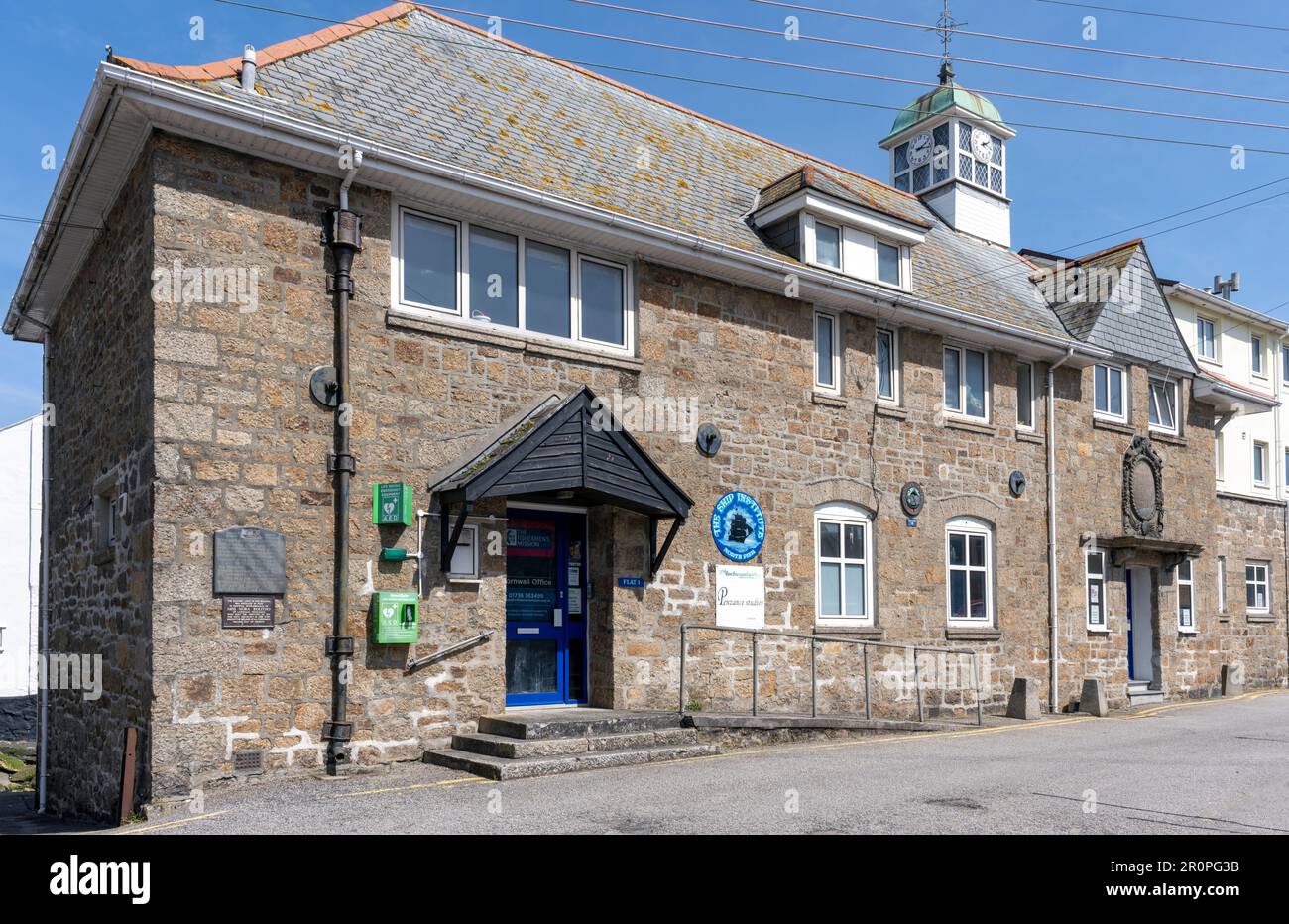 The Fishermen's Mission, The Ship Institute, North Pier, Newlyn, Penzance, Cornwall, England, UK. Stock Photo