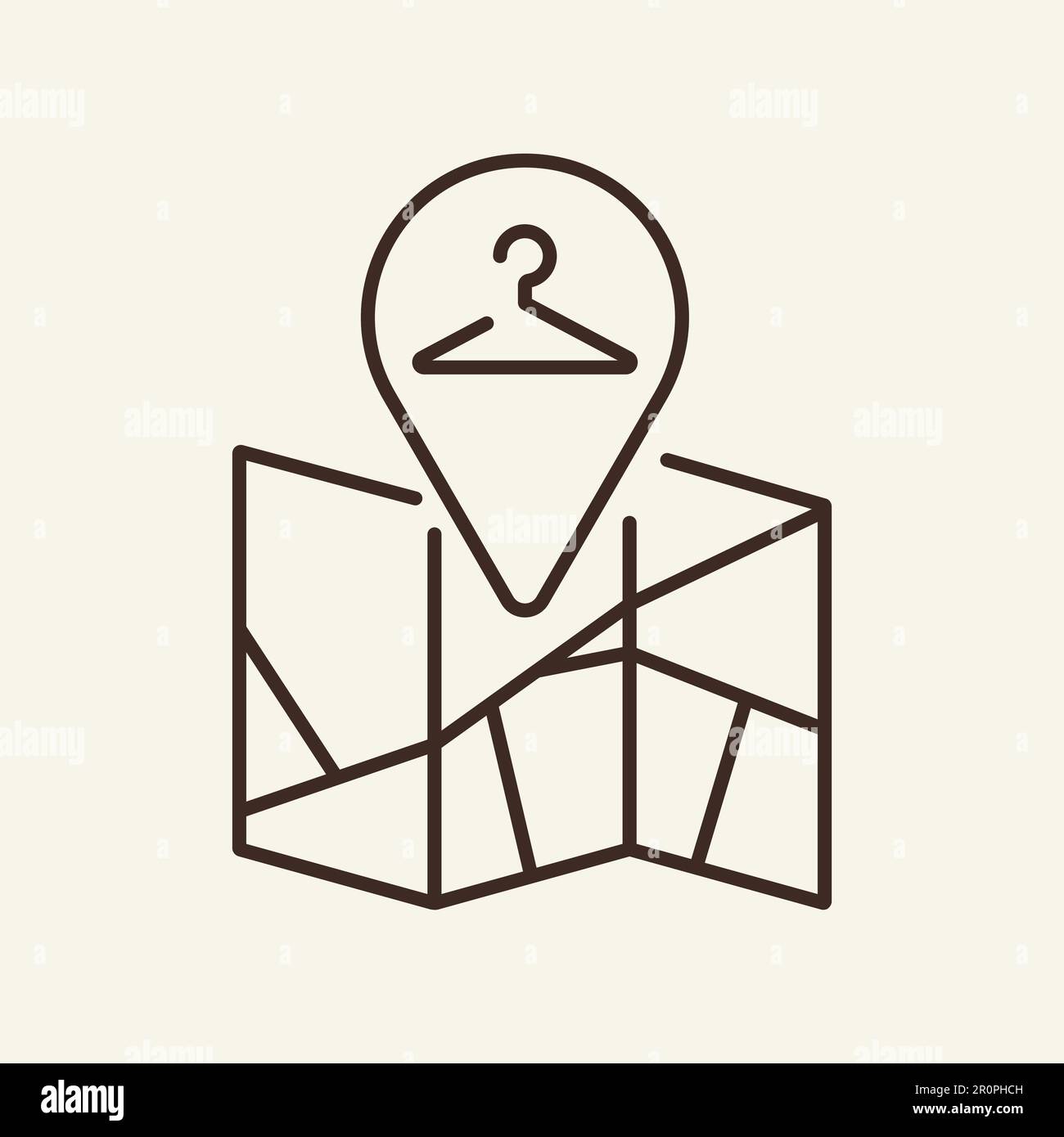 Location of laundry line icon Stock Vector