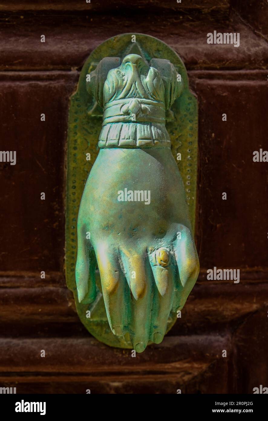 Door knocker in Rethymno, Crete Stock Photo